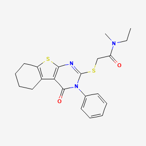 N-ethyl-N-methyl-2-[(4-oxo-3-phenyl-5,6,7,8-tetrahydro-[1]benzothiolo[2,3-d]pyrimidin-2-yl)sulfanyl]acetamide