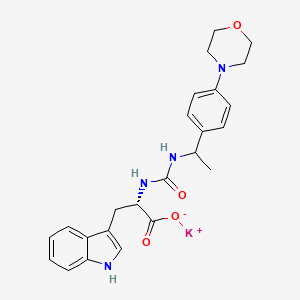 potassium;(2S)-3-(1H-indol-3-yl)-2-[1-(4-morpholin-4-ylphenyl)ethylcarbamoylamino]propanoate