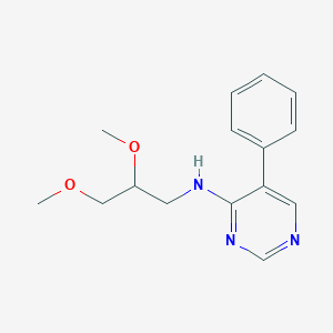 molecular formula C15H19N3O2 B7424742 N-(2,3-dimethoxypropyl)-5-phenylpyrimidin-4-amine 