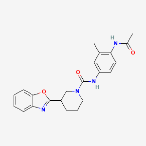 molecular formula C22H24N4O3 B7424783 N-(4-acetamido-3-methylphenyl)-3-(1,3-benzoxazol-2-yl)piperidine-1-carboxamide 