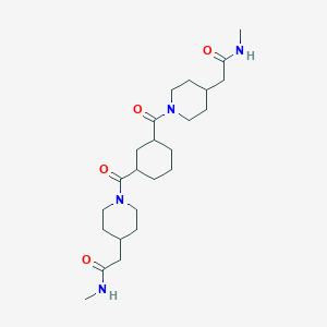 molecular formula C24H40N4O4 B7424833 N-methyl-2-[1-[3-[4-[2-(methylamino)-2-oxoethyl]piperidine-1-carbonyl]cyclohexanecarbonyl]piperidin-4-yl]acetamide 