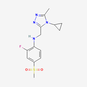 N-[(4-cyclopropyl-5-methyl-1,2,4-triazol-3-yl)methyl]-2-fluoro-4-methylsulfonylaniline