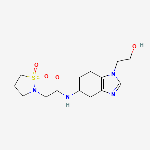 2-(1,1-dioxo-1,2-thiazolidin-2-yl)-N-[1-(2-hydroxyethyl)-2-methyl-4,5,6,7-tetrahydrobenzimidazol-5-yl]acetamide