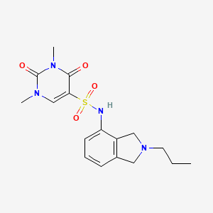 1,3-dimethyl-2,4-dioxo-N-(2-propyl-1,3-dihydroisoindol-4-yl)pyrimidine-5-sulfonamide