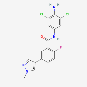 N-(4-amino-3,5-dichlorophenyl)-2-fluoro-5-(1-methylpyrazol-4-yl)benzamide