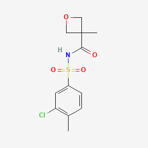 N-(3-chloro-4-methylphenyl)sulfonyl-3-methyloxetane-3-carboxamide