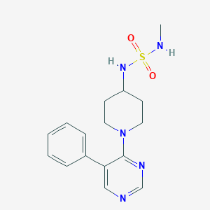 molecular formula C16H21N5O2S B7424942 N-(methylsulfamoyl)-1-(5-phenylpyrimidin-4-yl)piperidin-4-amine 