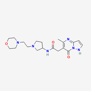 2-(5-methyl-7-oxo-1H-pyrazolo[1,5-a]pyrimidin-6-yl)-N-[1-(2-morpholin-4-ylethyl)pyrrolidin-3-yl]acetamide