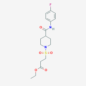 Ethyl 3-[4-[(4-fluorophenyl)carbamoyl]piperidin-1-yl]sulfonylpropanoate