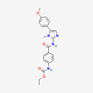 molecular formula C21H22N4O4 B7425001 ethyl N-[4-[[5-(4-methoxyphenyl)-1-methylimidazol-2-yl]carbamoyl]phenyl]carbamate 