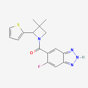 (3,3-dimethyl-2-thiophen-2-ylazetidin-1-yl)-(6-fluoro-2H-benzotriazol-5-yl)methanone