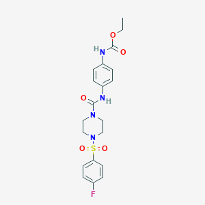 ethyl N-[4-[[4-(4-fluorophenyl)sulfonylpiperazine-1-carbonyl]amino]phenyl]carbamate