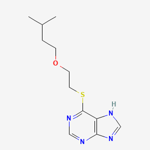 molecular formula C12H18N4OS B7425050 6-[2-(3-methylbutoxy)ethylsulfanyl]-7H-purine 