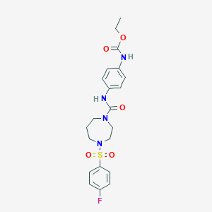 ethyl N-[4-[[4-(4-fluorophenyl)sulfonyl-1,4-diazepane-1-carbonyl]amino]phenyl]carbamate