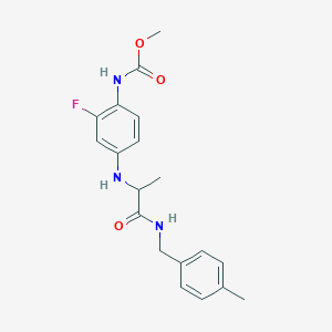 methyl N-[2-fluoro-4-[[1-[(4-methylphenyl)methylamino]-1-oxopropan-2-yl]amino]phenyl]carbamate