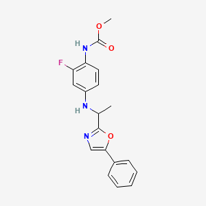 methyl N-[2-fluoro-4-[1-(5-phenyl-1,3-oxazol-2-yl)ethylamino]phenyl]carbamate