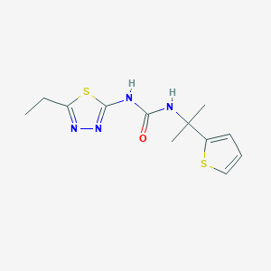 molecular formula C12H16N4OS2 B7425092 1-(5-Ethyl-1,3,4-thiadiazol-2-yl)-3-(2-thiophen-2-ylpropan-2-yl)urea 