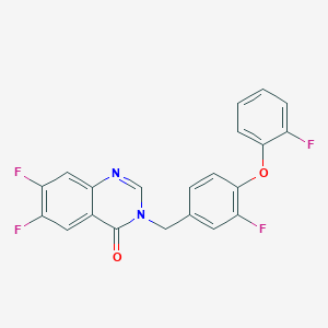 6,7-Difluoro-3-[[3-fluoro-4-(2-fluorophenoxy)phenyl]methyl]quinazolin-4-one