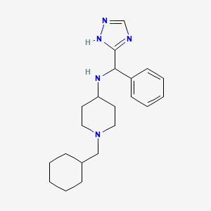 1-(cyclohexylmethyl)-N-[phenyl(1H-1,2,4-triazol-5-yl)methyl]piperidin-4-amine