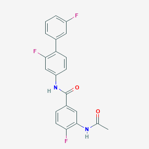 3-acetamido-4-fluoro-N-[3-fluoro-4-(3-fluorophenyl)phenyl]benzamide