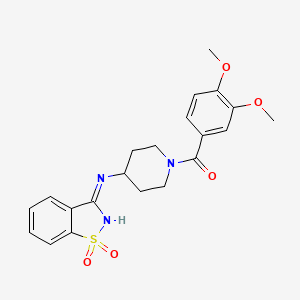 (3,4-Dimethoxyphenyl)-[4-[(1,1-dioxo-1,2-benzothiazol-3-ylidene)amino]piperidin-1-yl]methanone