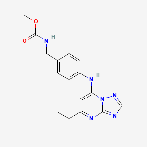 methyl N-[[4-[(5-propan-2-yl-[1,2,4]triazolo[1,5-a]pyrimidin-7-yl)amino]phenyl]methyl]carbamate