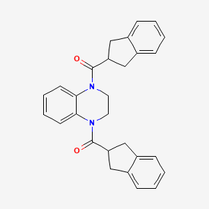 molecular formula C28H26N2O2 B7425166 [4-(2,3-dihydro-1H-indene-2-carbonyl)-2,3-dihydroquinoxalin-1-yl]-(2,3-dihydro-1H-inden-2-yl)methanone 