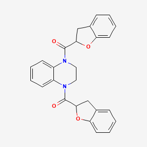 [4-(2,3-Dihydro-1-benzofuran-2-carbonyl)-2,3-dihydroquinoxalin-1-yl]-(2,3-dihydro-1-benzofuran-2-yl)methanone