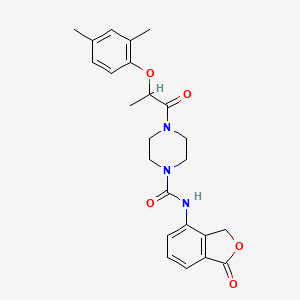 molecular formula C24H27N3O5 B7425174 4-[2-(2,4-dimethylphenoxy)propanoyl]-N-(1-oxo-3H-2-benzofuran-4-yl)piperazine-1-carboxamide 