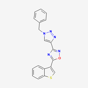 molecular formula C19H13N5OS B7425192 5-(1-Benzothiophen-3-yl)-3-(1-benzyltriazol-4-yl)-1,2,4-oxadiazole 