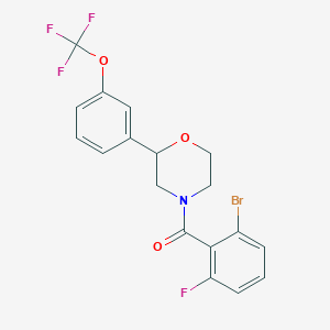 (2-Bromo-6-fluorophenyl)-[2-[3-(trifluoromethoxy)phenyl]morpholin-4-yl]methanone