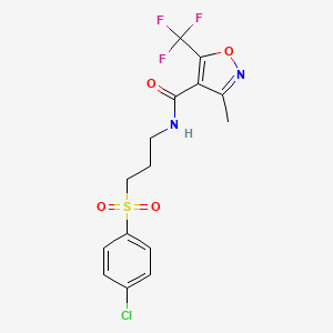 N-[3-(4-chlorophenyl)sulfonylpropyl]-3-methyl-5-(trifluoromethyl)-1,2-oxazole-4-carboxamide