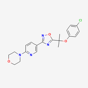 4-[5-[5-[2-(4-Chlorophenoxy)propan-2-yl]-1,2,4-oxadiazol-3-yl]pyridin-2-yl]morpholine