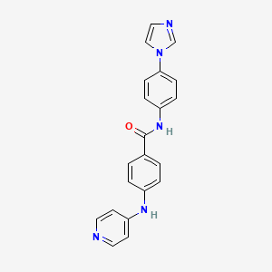 molecular formula C21H17N5O B7425231 N-(4-imidazol-1-ylphenyl)-4-(pyridin-4-ylamino)benzamide 