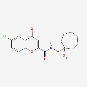 molecular formula C18H20ClNO4 B7425237 6-chloro-N-[(1-hydroxycycloheptyl)methyl]-4-oxochromene-2-carboxamide 