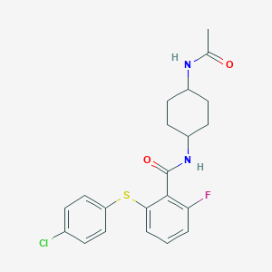 N-(4-acetamidocyclohexyl)-2-(4-chlorophenyl)sulfanyl-6-fluorobenzamide