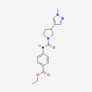 Ethyl 4-[[3-(1-methylpyrazol-4-yl)pyrrolidine-1-carbonyl]amino]benzoate