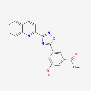 molecular formula C19H13N3O4 B7425288 Methyl 3-hydroxy-5-(3-quinolin-2-yl-1,2,4-oxadiazol-5-yl)benzoate 