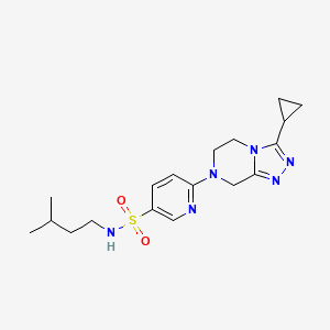 6-(3-cyclopropyl-6,8-dihydro-5H-[1,2,4]triazolo[4,3-a]pyrazin-7-yl)-N-(3-methylbutyl)pyridine-3-sulfonamide