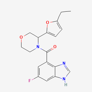 [3-(5-ethylfuran-2-yl)morpholin-4-yl]-(6-fluoro-1H-benzimidazol-4-yl)methanone