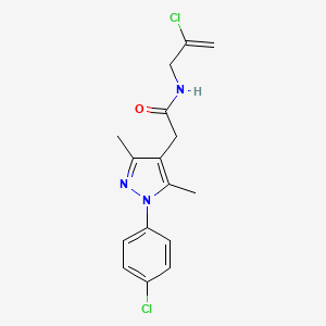 2-[1-(4-chlorophenyl)-3,5-dimethylpyrazol-4-yl]-N-(2-chloroprop-2-enyl)acetamide