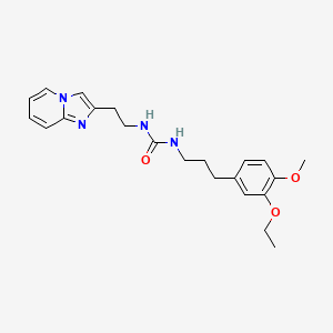 molecular formula C22H28N4O3 B7425326 1-[3-(3-Ethoxy-4-methoxyphenyl)propyl]-3-(2-imidazo[1,2-a]pyridin-2-ylethyl)urea 