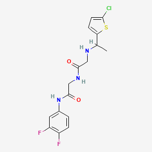 2-[1-(5-chlorothiophen-2-yl)ethylamino]-N-[2-(3,4-difluoroanilino)-2-oxoethyl]acetamide