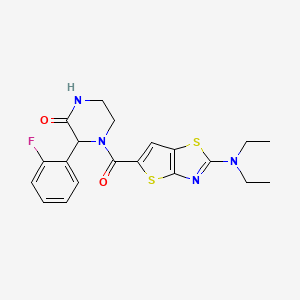 4-[2-(Diethylamino)thieno[2,3-d][1,3]thiazole-5-carbonyl]-3-(2-fluorophenyl)piperazin-2-one