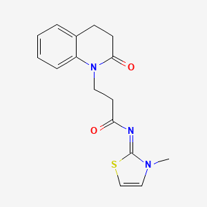 N-(3-methyl-1,3-thiazol-2-ylidene)-3-(2-oxo-3,4-dihydroquinolin-1-yl)propanamide