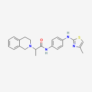 2-(3,4-dihydro-1H-isoquinolin-2-yl)-N-[4-[(4-methyl-1,3-thiazol-2-yl)amino]phenyl]propanamide