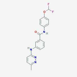 molecular formula C19H16F2N4O2 B7425433 N-[4-(difluoromethoxy)phenyl]-3-[(6-methylpyridazin-3-yl)amino]benzamide 