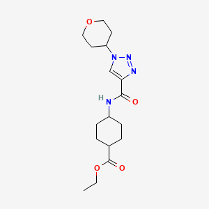 molecular formula C17H26N4O4 B7425480 Ethyl 4-[[1-(oxan-4-yl)triazole-4-carbonyl]amino]cyclohexane-1-carboxylate 