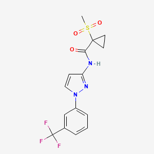 1-methylsulfonyl-N-[1-[3-(trifluoromethyl)phenyl]pyrazol-3-yl]cyclopropane-1-carboxamide