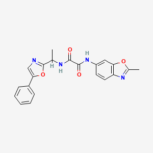 N-(2-methyl-1,3-benzoxazol-6-yl)-N'-[1-(5-phenyl-1,3-oxazol-2-yl)ethyl]oxamide